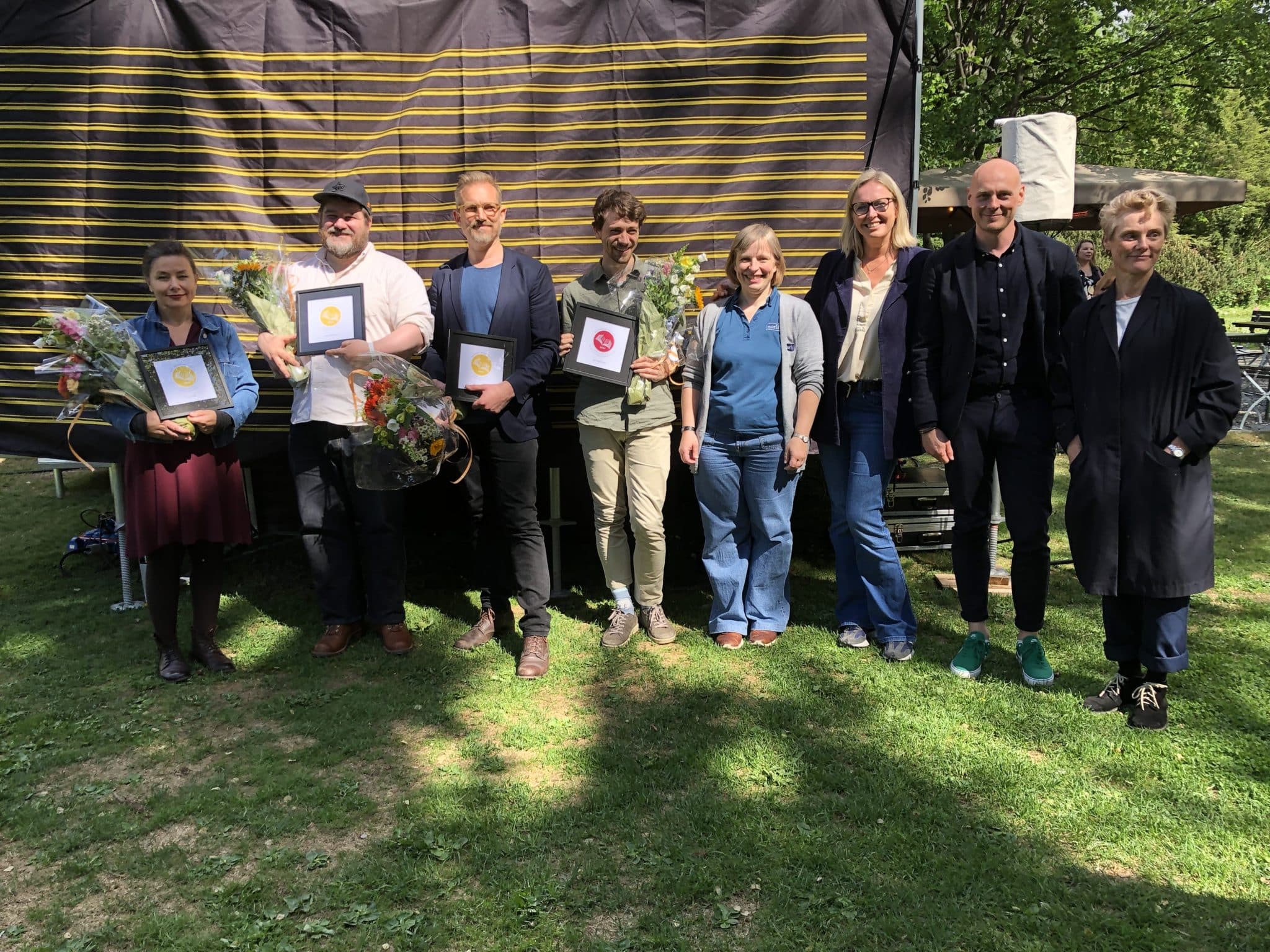 Bilde av forfattere som har vunnet bokhandelens forfatterstipend.